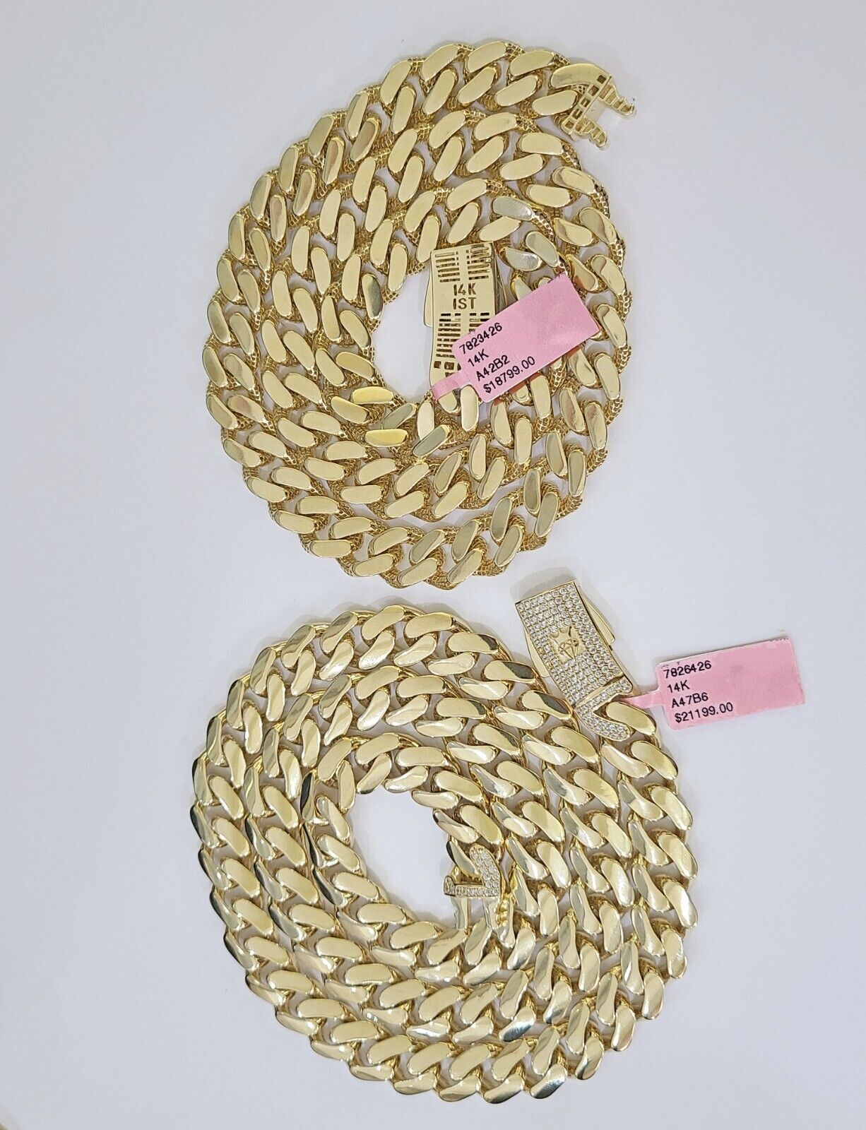 Real 14k Royal Monaco Link Chain 11mm 20 - 26 inches Yellow Gold Genuine - GoldenlinQ